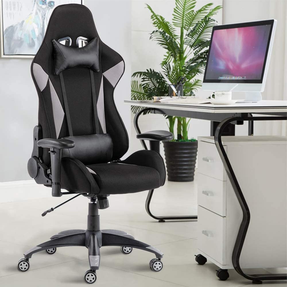 Gaming Chair with Nylon Caster Swivel & Wheel Base