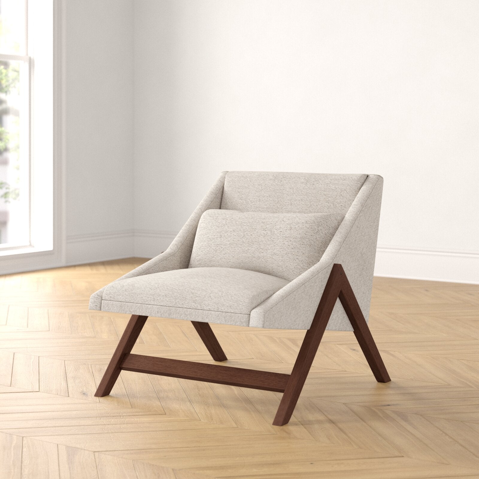 Lounge Chair with Solid Wood Legs