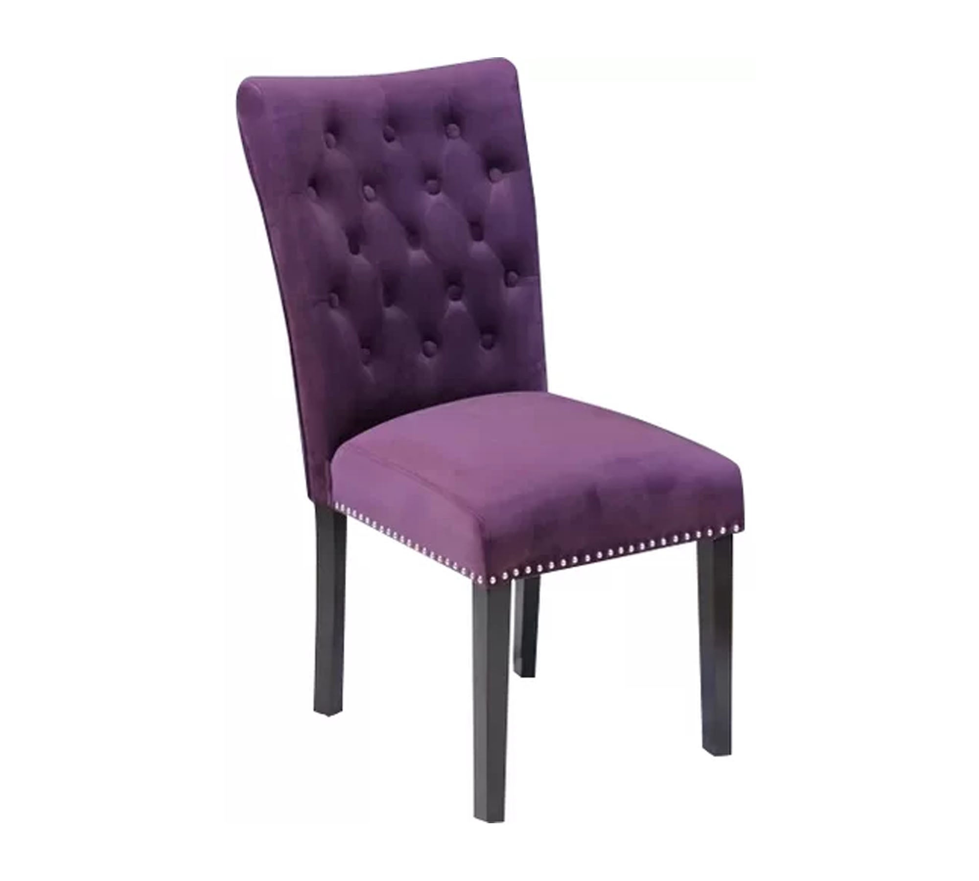 Solid Wooden Frame Legs Base Fabric Velvet Armless Dining Chair