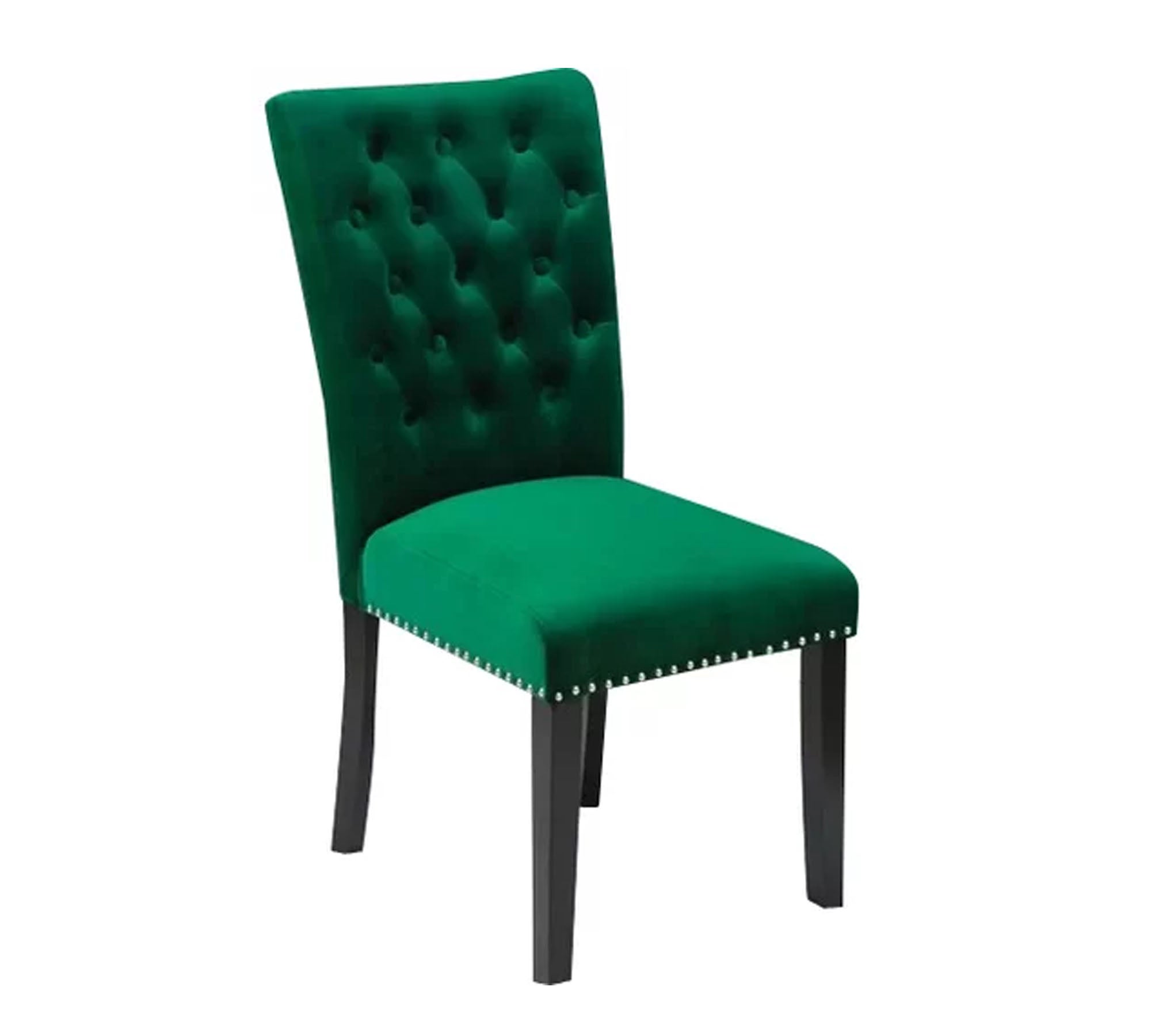 Solid Wooden Frame Legs Base Fabric Velvet Armless Dining Chair