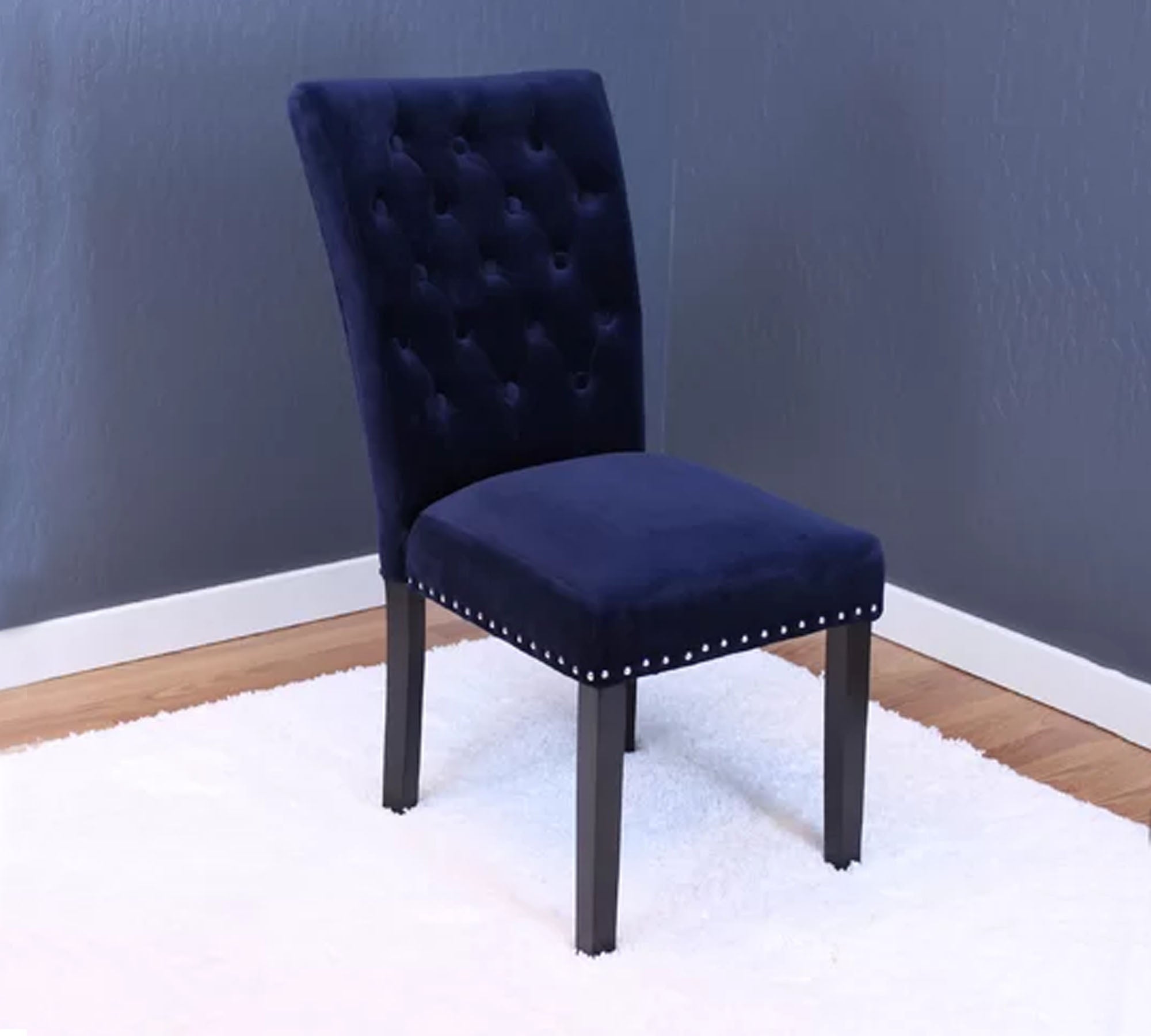 Solid Wooden Frame Legs Base Fabric Velvet Armless Dining Chair