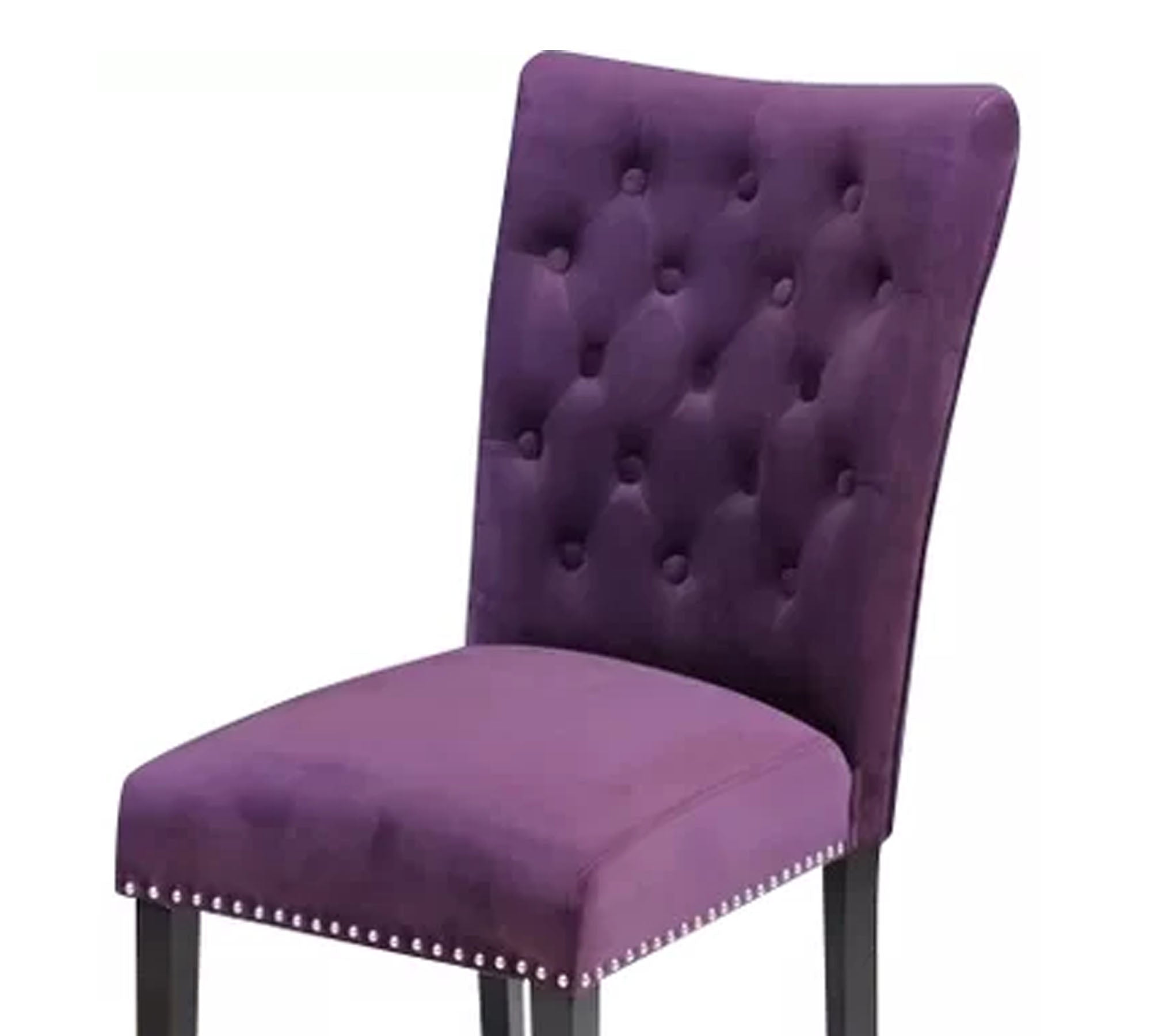 Solid Wooden Frame Legs Base Fabric Velvet Armless Dining Chair