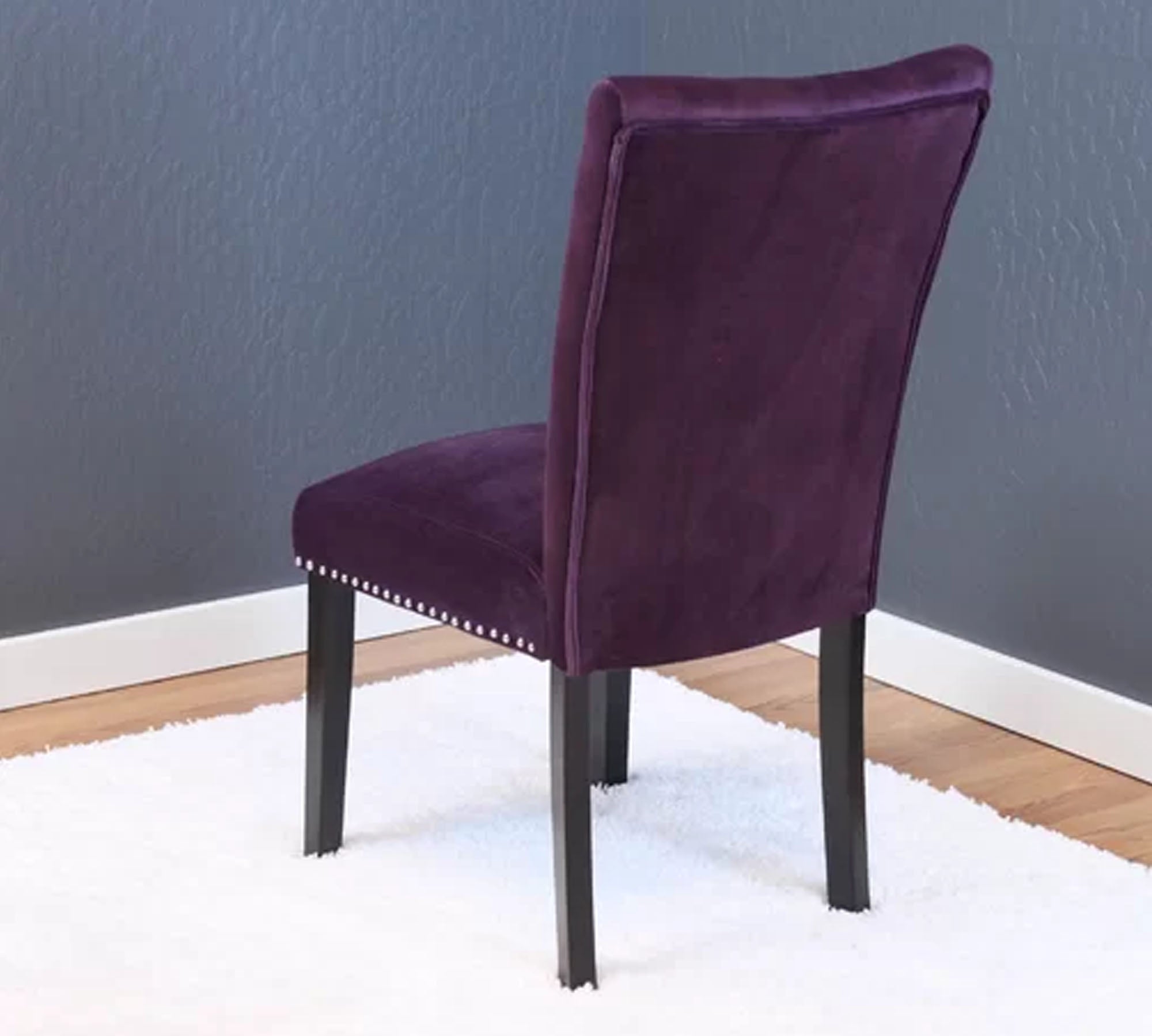 Solid Wooden Frame Legs Base Fabric Velvet Armless Dining Chair