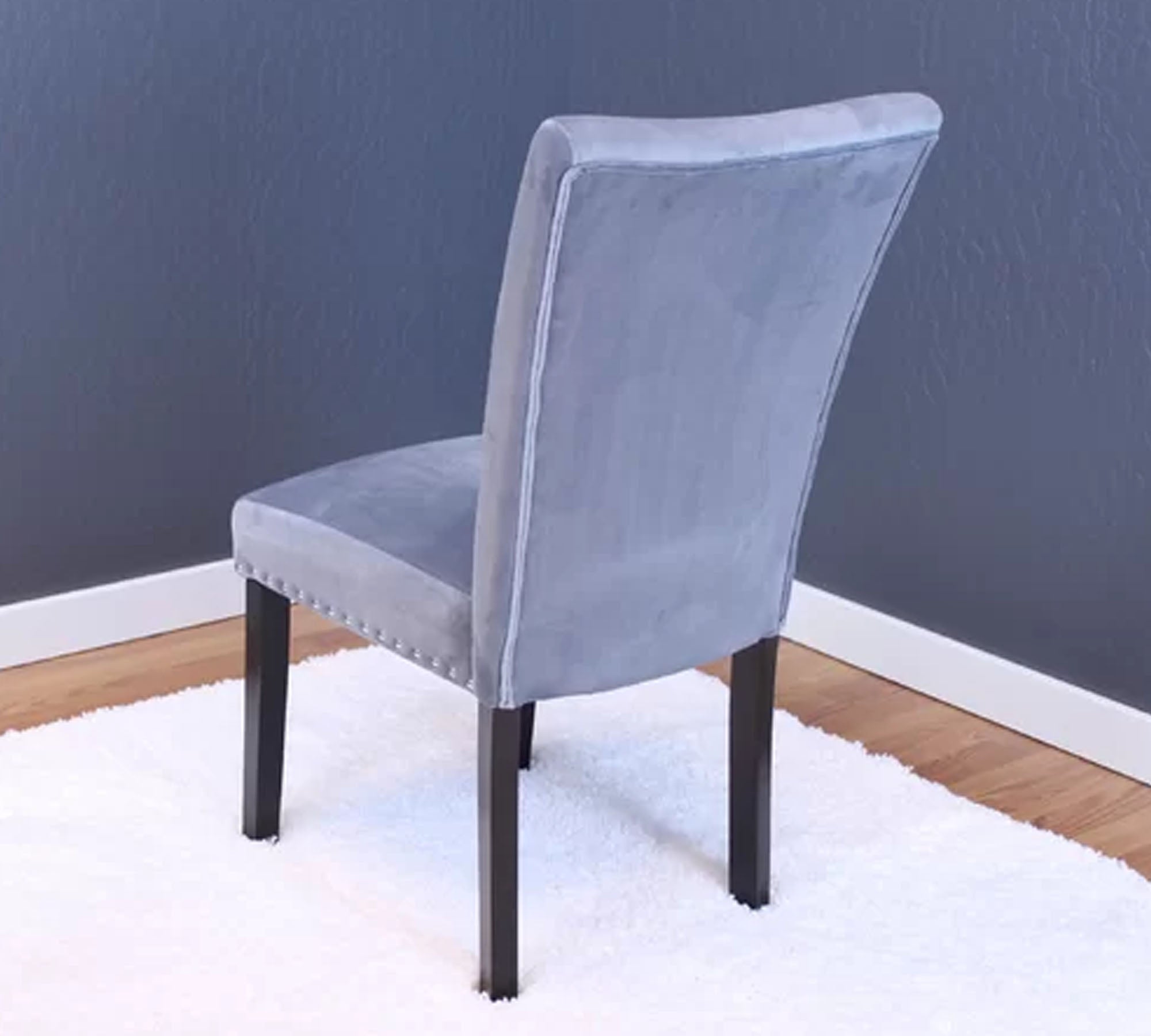 Solid Wooden Frame Legs Base Fabric Velvet Armless Dining Chair